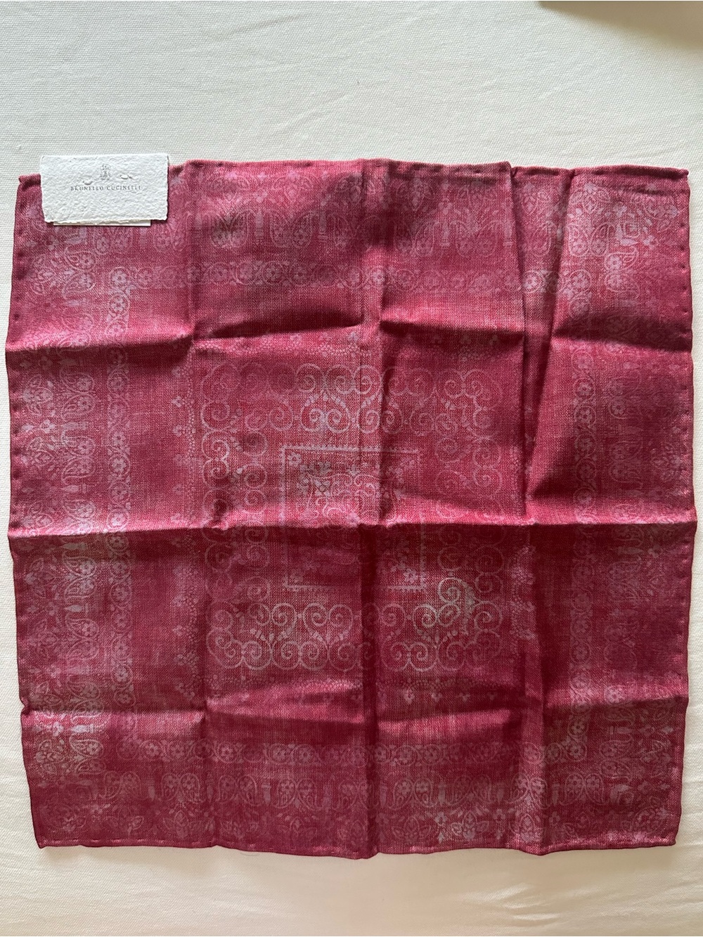 5 Brand new Brunello Cucinelli Wood,Cotton and linen Pocket Square